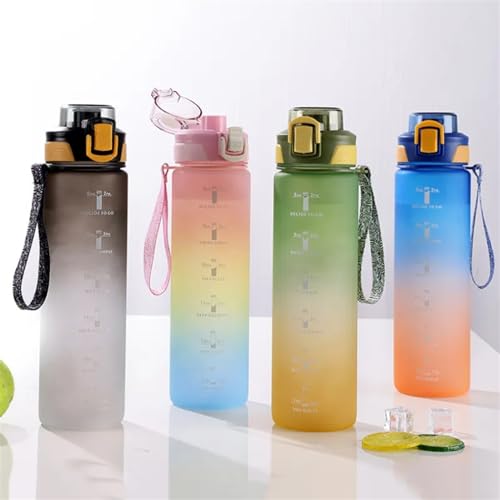 Bouteille d'eau de sport 1L avec marqueur de temps portable