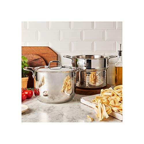 All-Clad Specialty Stainless Steel 3 Piece Cookware Set With Lid 6 Quart Induction Pots And Pans,Silver #TOP2