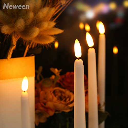 image for Neween Flameless LED Taper Candles Flickering with 10-Key Remote, Hang