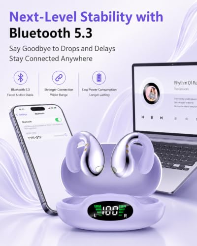 Ultra Open Ear Earbuds, Lightweight Clip On Headphones for Secure Daily Fit - image 7