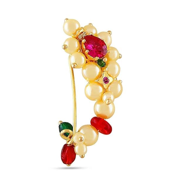 Pressing Nath Maharashtrian nose pin ring without piercing Nathiya for women Bridal. (B0CX8Q4RQC) Amazon Price History, Amazon Price Tracker