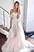 Hoepoly Off The Shoulder Wedding Dresses with Floral Lace Appliques A Line Beach Wedding Gowns for Bride Corset Ivory Bridal Gowns with Slit 12