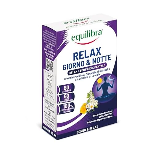 Equilibra Integratori Alimentari, Relax Giorno E Notte, Integratore A Base Di Estratti Vegetali Per Contribuire Al Rilassamento, Con Passiflora, Camomilla E Valeriana, 50 Compresse