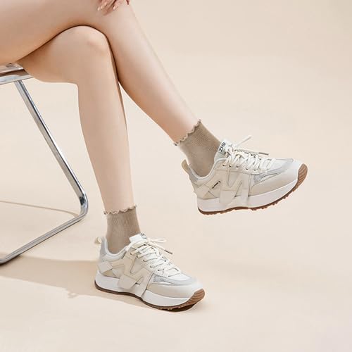 Image of MORECOO 6 Pairs Socks for Women, Cute Ruffle Frilly Ankle Socks, Cotton Lace Crew Socks for Mary Jane Shoes, 6 Pack