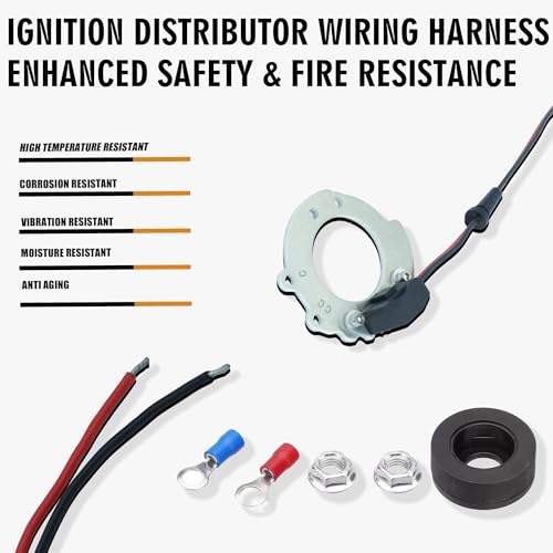 Image of 1244A Electronic Ignition Module Kit Waterproof Compatible with Ford Tractors 2N 9N 8N 500-800 Series V4 4 Cylinder 12V Replace OE 311185 8N12127B FDN12127A FAC12127D