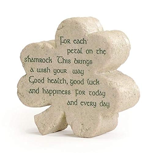 Roman Giftware Inc., Irish & Celtic Collection, 3' H FAITHSTONE Shamrock,Religious, Inspirational, Durable (3x3x1)