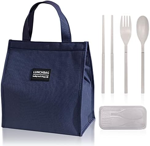 NINVVS 1 Piece of Lunch Bag, with 1 Set of Utensils, Lunch Tote Bag, Heat Preservation, Cold Preservation and Fresh-Keeping Bag, Picnic Bag, Suitable for Schools and Offices.