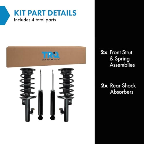 Image of TRQ Front and Rear Complete Strut Assembly & Shock Absorber Kit Complete Strut & Coil Spring Assembly Compatible with 2008-2010 Volvo V70 2008-2011 XC70