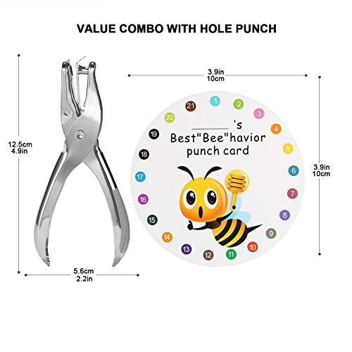 Image of ONEDONE Punch Cards 3.9 inch Round Reward Punch Cards for Classroom with Hole Puncher Teacher Supply Classroom Must Haves for Teachers Elementary