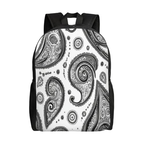 Travel Unisex Backpack Paisley Swirl Pattern 16Inch Durable Backpack Gym Casual Daypack for Women Men Gift
