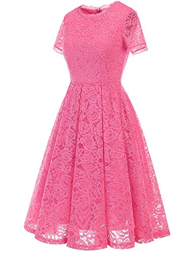 image for DRESSTELLS Semi Formal Hot Pink Homecoming Dresses for Wedding Guest T