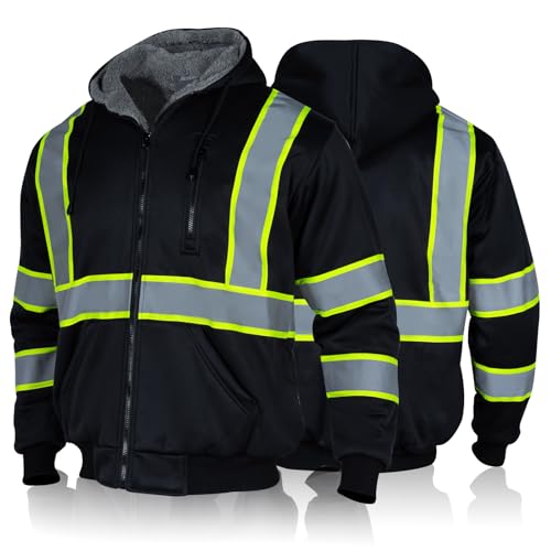 High Visibility Jackets for Men ANSI Class 1 Reflective Work Construction Hi Vis Jacket Safety Jackets for Men - Image 4