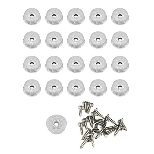20 Small Clear Round Rubber Feet W/SCREWS- .250 H X .671 D - Made in USA - Food Safe Cutting Boards Electronics Crafts #