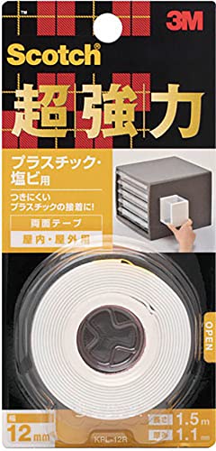 スリーエム スコッチ 超強力両面テープ プラスチック・塩ビ用 幅12㎜長さ1.5m KPL-12R