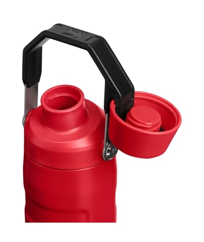 Image of Stanley IceFlow Fast Flow Water Bottle 16 oz | Angled Spout Lid | Lightweight and Leakproof for Travel and Sports | Insulated Stainless Steel | BPA-Free | Chili Black