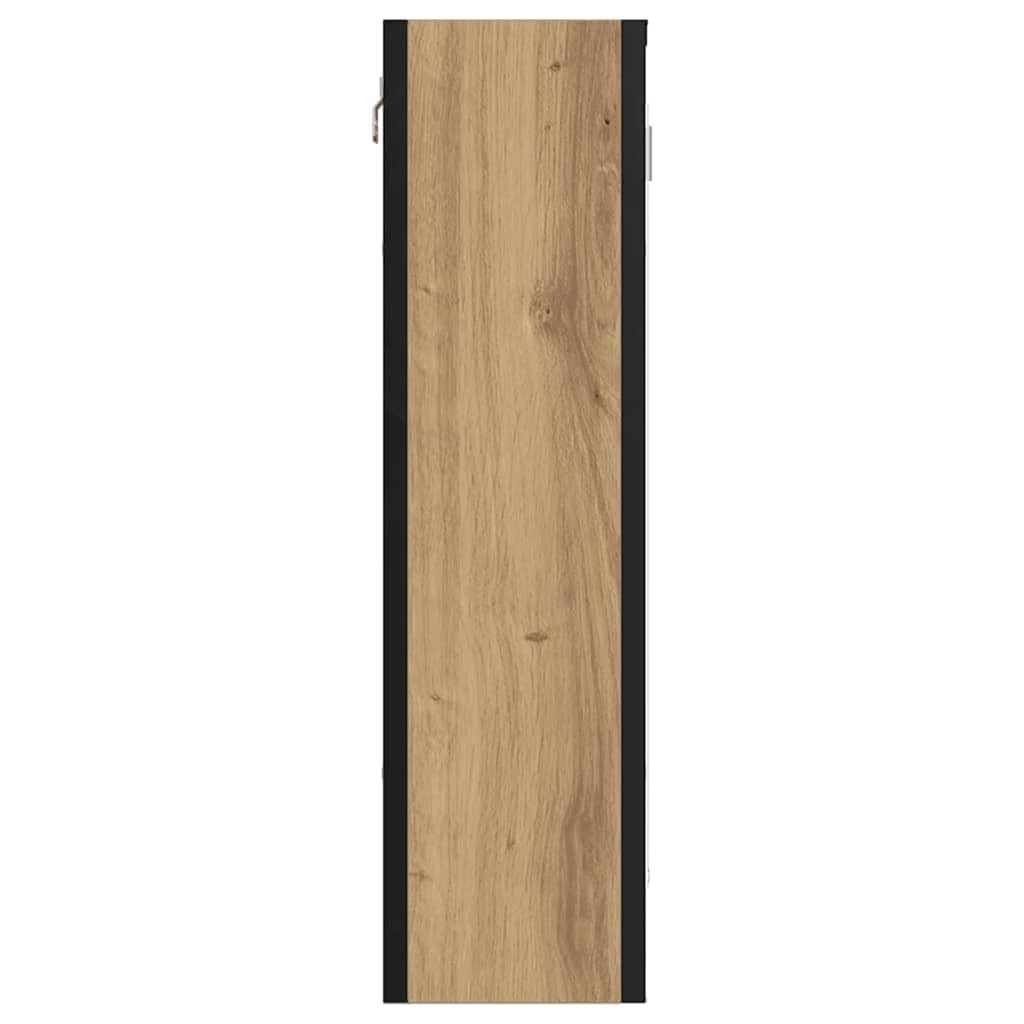 Spiegelschrank Artisan-Eiche 60x16x60cm aus Holzwerkstoff mit Stauraum für Badezimmer, Wandmontage, klare Glas-Spiegeloberfläche für Make-up und Rasur
