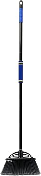 Four-Section Rod Long-Handled Broom,Heavy-Duty Broom, Angle Broom for Outdoor/IndoorBlack+Blue