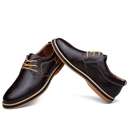 Image of Men's Dress Shoes Genuine Cow Leather Oxfords Business Casual Shoes