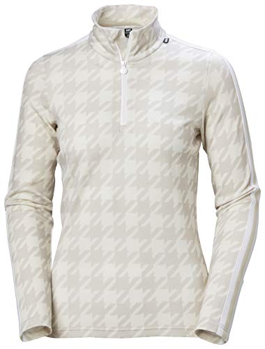 Helly-Hansen Womens Hod LIFA Merino Lightweight 1/2 Zip Base Layer Shirt Top, 011 Offwhite, Large