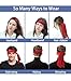 Sport Tie Headbands Tennis Head Tie for Men Women Sports Fans Ninja Soccer Basketball Teams Head Ties Halloween (Red)