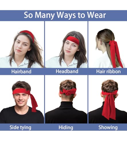 Image of Sport Tie Headbands Tennis Head Tie for Men Women Sports Fans Ninja Soccer Basketball Teams Head Ties Halloween