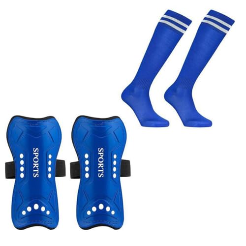LLINthy Espinilleras y calcetines de fútbol para niños y niñas de 3 a 18 años para juego de fútbol
