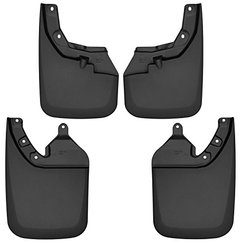 Image of Husky Liners Custom Mud Guards | Fits 2016-2023 Toyota Tacoma w /OEM Fender Flares | Front & Rear Set, 4-pc Black - 56946