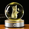 IFOLAINA 3D Cat Crystal Ball Cat Lover Gifts for Women 3D Cat Figurines Home Decor Cat Collectibles Snow Globes Gift for Girl Cat Lamp for Bedroom Unique Cat Gifts for Her