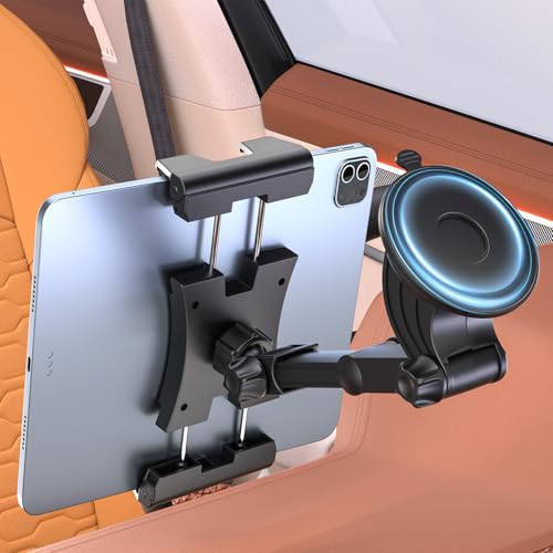 OHLPRO Support Tablette Voiture Pare-Brise Tableau de Bord Porte Tablette Voiture Support iPad Télescopique avec Métallique Clip+Ventouse Lavable, Universel...