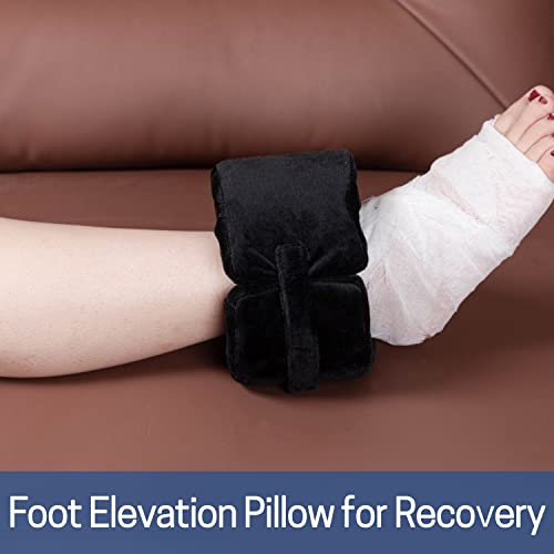 Image of SWISSELITE Foot Elevation Pillow Ankle Heel Protector Wedge Foot Support Cushion Anti-Bedsore Zipper Removable Cover Sleeping Rest - Nursing Cushion for Recovery