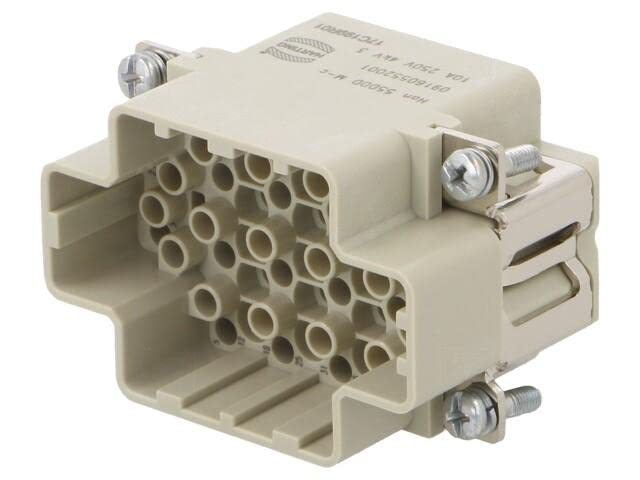 Connecteur HDC mâle Han DDD HARTING 55 contacts 10A gain de place