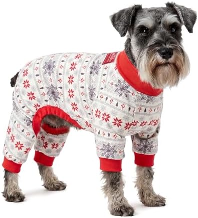 Pet Passion Snooze Dog Pajamas, Long Sleeves, Nordic Fair Isle Ivory, XL