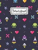  Sketch book Cute Video Game cover: (8.5 x 11) inches 120 pages, Blank Unlined Paper for Sketching, Drawing , Whiting , Journaling & Doodling (Cute Video Game )