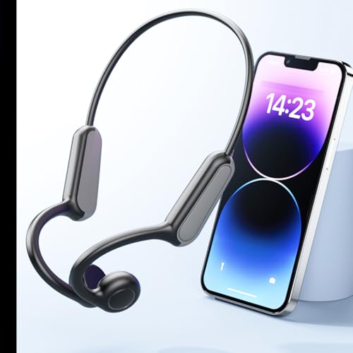 Image of AYI True Bone Conduction Bluetooth Headphones Open Ear Headset Painless Wear Stereo Earphone 11H Playtime Lightweight Stable & Comfortable Sports Headphone for Driving Bicycling Running Skiing-Black