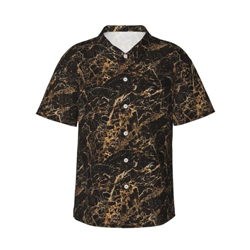 Chemise hawaïenne homme manches courtes, haut de plage décontracté et léger imprimé marbre