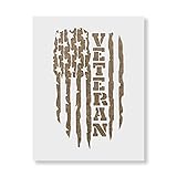 Veteran American Flag Stencil - Transform Items with Military Stencils and Designs, Metal