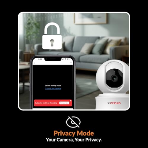 CP PLUS 3MP Resolution Smart Wi-fi CCTV Home Security Camera | 360° View | Motion Tracking | 2-Way Talk | Cloud & SD Card Support | CTC Cyber Secure Tech | 15M Night Vision | CP-E31Q 7 41P6KO25atL