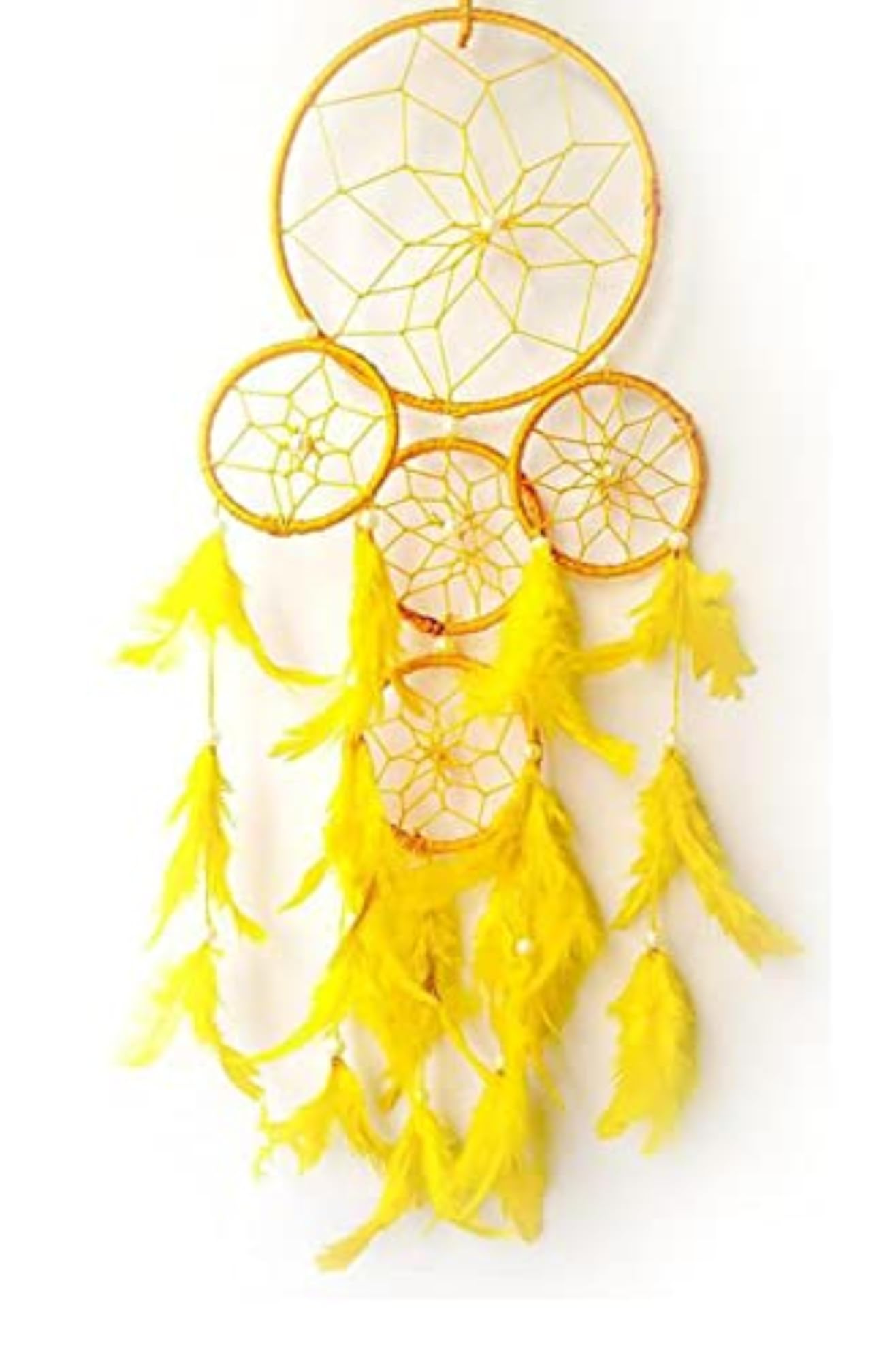 Feng Shui Five Ring Yellow Dream Catcher for Good Dreams