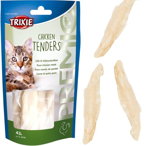 TRIXIE Katzensnack Hühnerbrust, dampfgegart - leckere Katzenleckerlis mit Huhn - reich an Proteinen, 70g - 42735