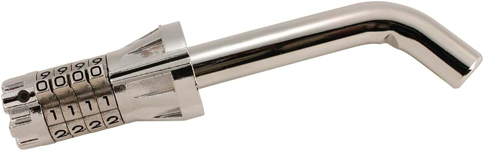 TRIMAX 1/2" Dia. x 2 Span Resettable Combination 1/2" Bent Pin Receiver Lock, Chrome