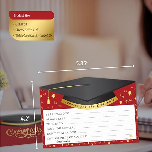 easykart labels 50 PCS Graduation Advice Cards for Graduate, Advice and Wishes Cards for Graduations Party Games and Activities, Congratulations Party Supplies Accessories,