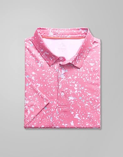 Image of Obla Mens Golf Polo Shirts Short Sleeve Dry Fit Performance Moisture Wicking Casual Print Collared Golf Shirts for Men