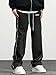 Verdusa Men's Parachute Pants Baggy Elastic Waist Loose Tousers with Pockets Black Large