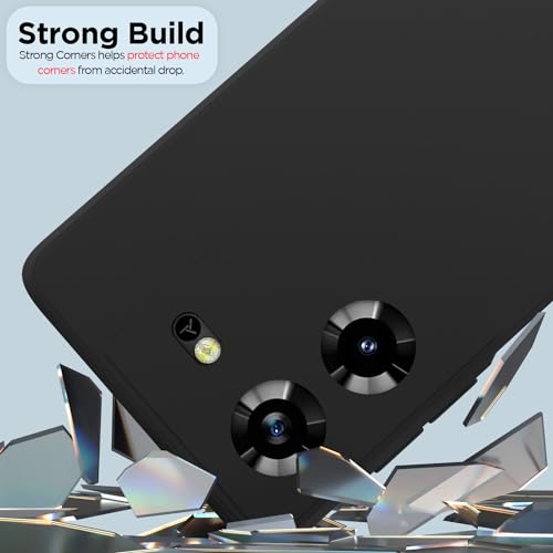Image of Outlouders Back Cover for Techno Pova 5 / Techno Pova 5 Pro 5G | Camera Protection | Durable Soft Matte Silicone Bumper Case (Black)