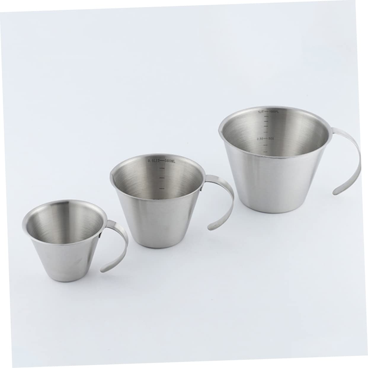 2piezas Vaso Medidor Inoxidable Taza De Graduada Jarra Resistente y De Limpiar Para Cocina