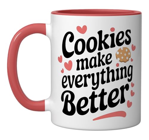 Cookie Cookies Make Everything Better Ceramic Mug, Red/White
