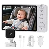 A2C Wireless Baby Car Camera, Easy Install Car Baby Monitor with Night Vision, 5' 1080P HD Car Seat Camera Rear-Facing Infant 4X Zoom for Newborns, Toddlers