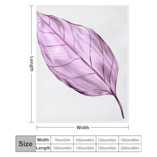 Couverture en flanelle douce de qualité supérieure, jeté de lit design feuilles lilas