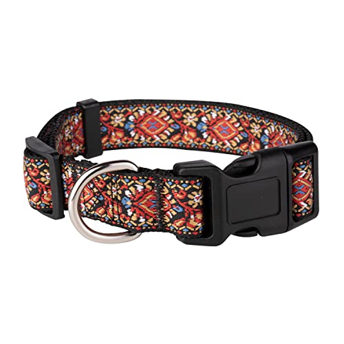 Collares de Perro para Perros pequeños, medianos y Grandes, Patrones de diseño en Collares de Larga duración, Ajustables, Resistentes y duraderos. Impresionantes Colores. Collar de Perro Tejido Rojo Cover