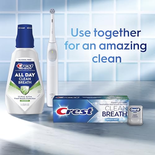 Crest Toothpaste Clean Breath Smooth Mint 3.3oz Pack of 3 – Neutralizes Bad Breath, Antibacterial Protection, Fights Cavities, Freshens Breath, Gently Whitens